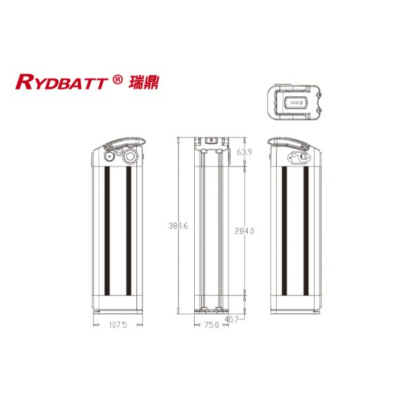 RYDBATT SSE-015(48V) Lithium Battery Pack Redar Li-18650-13S5P-48V 13Ah For Electric Bicycle Battery