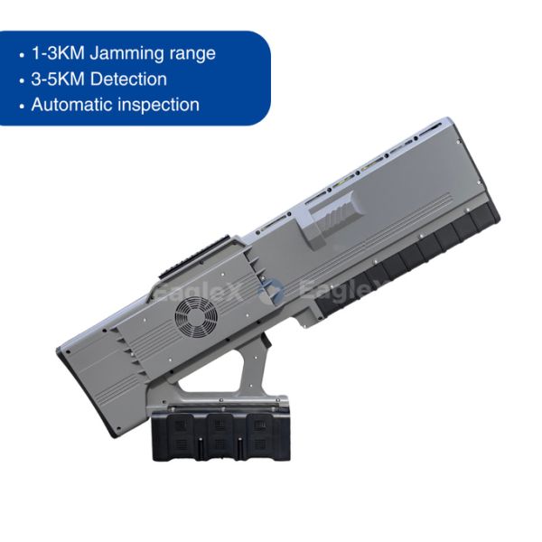 3KM Drone Jammer With 5KM Detection Detector 900MHz 1.5GHz 2.4GHz 5.8GHz Jammer Gun All In One