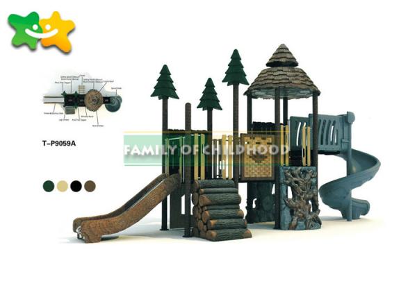 Powder Coated Funny Wooden Climbing Frame With Swing Aluminum Alloy Post