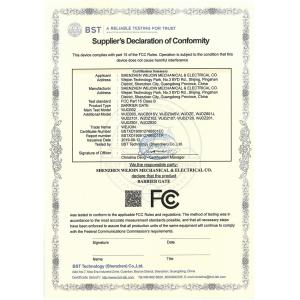 Shenzhen Wejoin Mechanical & Electrical Co. Certifications