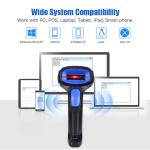 Wireless 2D Qr Code Scanner Portable Reader Bluetooth For Tablet IPad IOS PC POS