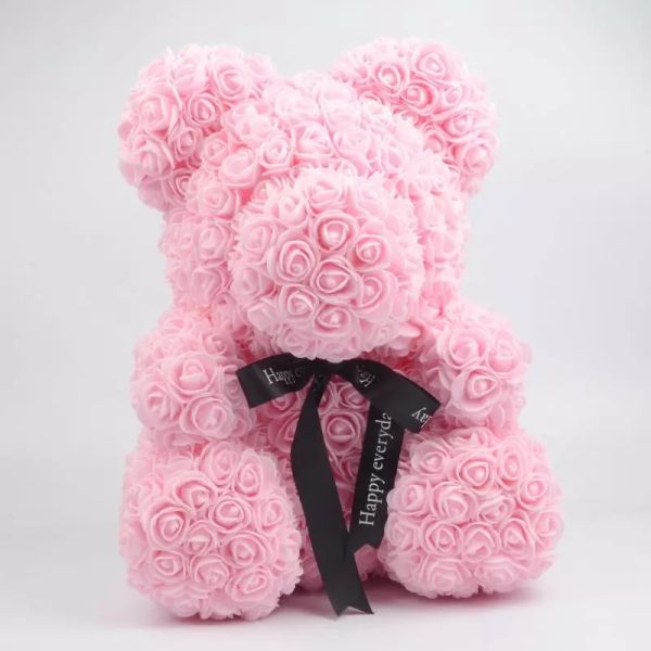 New Style Rose Bear 25 colors Available In Stock 40 cm Standing Foam/PE Rose Bear