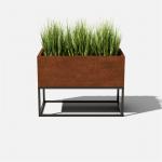 China Outdoor Solid Metallic Rectangle Corten Steel Raised Garden Bed Planter And Stand wholesale
