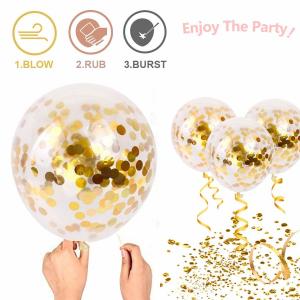 China 50 Pcs Gold Confetti Balloons , 12 Inch Latex Party Balloons With Confetti Dots wholesale