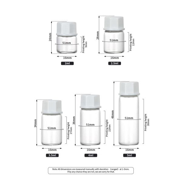 ODM Empty Plastic Screw Top Bottles 5ML Capacity Travel Size