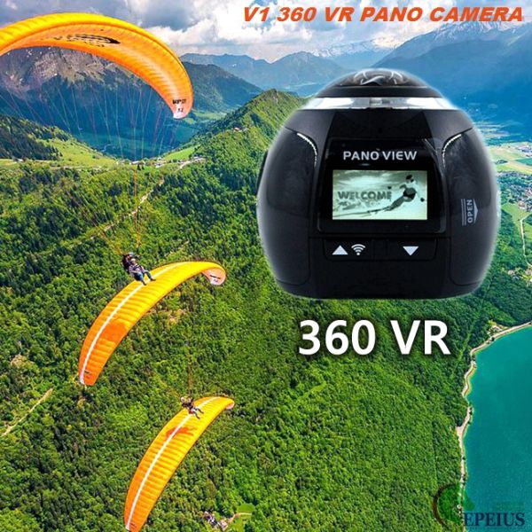 Panorama Ultra Hd 4k Sports Action Camera Wifi With 360 Degree Wide Angle Lens