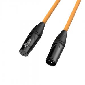 Male to Female XLR Microphone Cables , Orange Rubber Shielded Balanced Snake Cords