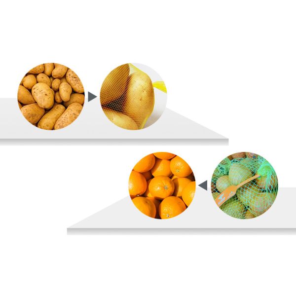 Fruit Hareware Vegetable Net Bag Packing Machine PLC Touch Screen For Packaging Tie