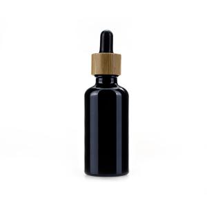 Buy cheap Cosmetic Black 50ml Glass Dropper Bottles Customized For Essential Oil from wholesalers