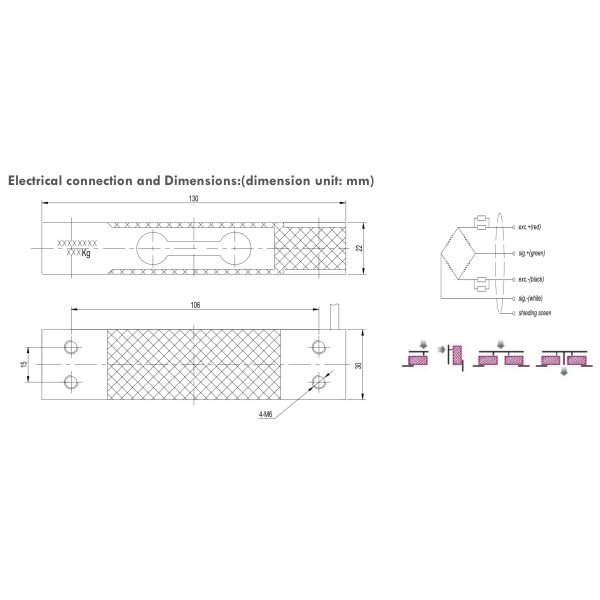 parallel beam weight sensor 3kg 6kg 10kg 15kg 20kg 100kg 120kg load cell for computer counting scale