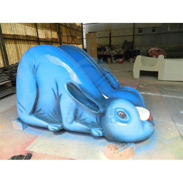 Animal Fiberglass Pool Water Slide 1.1m Height Rabbit Water Slide For Small Pool