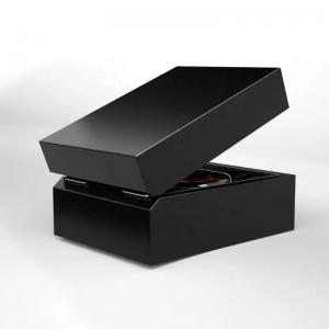 China Noble Elegant Black Wooden Perfume Box , High Glossy Customized Wooden Gift Box wholesale