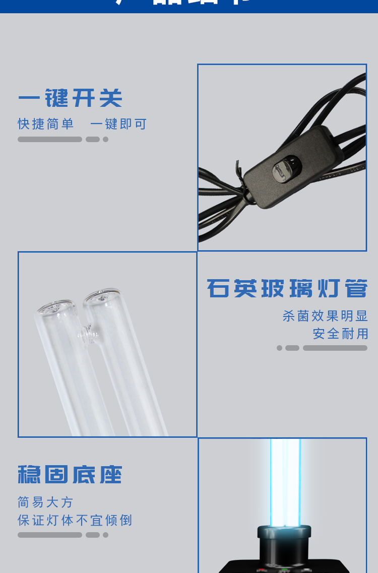 E27 15w Medical Grade Uvc Led Light Portable Removable 99.9% 2 in 1