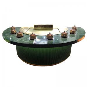 China Stainless Steel Semi Circle Teppanyaki Grill Table For Induction Industry wholesale
