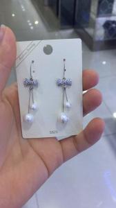 China 2018 New Style 925 sterling silver white pearl earrings freshwater drop stud jewelry earings pearl  S925 wholesale