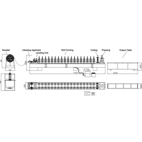 Chain Transmission Steel Glazed Tile Forming Machine for Public Building
