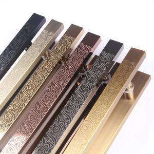 China 1800mm Length Stainless Steel Accessories Door Handle Etched Finish Rose Gold Color on sale