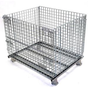 China Easy Clean Wire Mesh Pallet Cages , Warehouse Cages On Wheels Rust Resistant wholesale