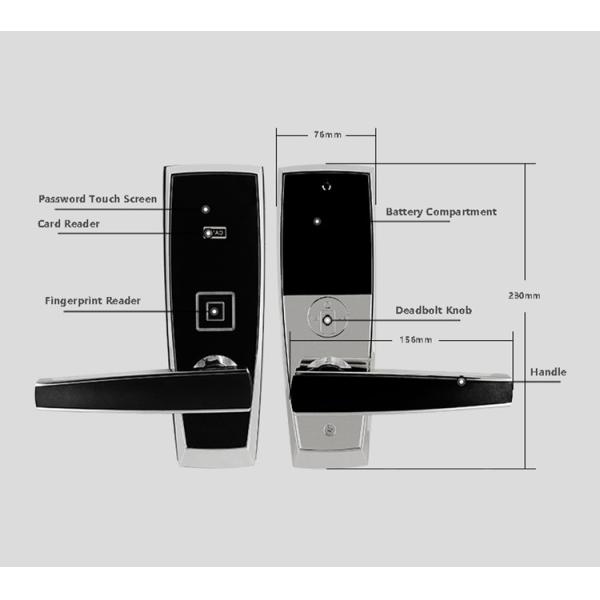 High Security Keypad Code Door Lock Biometic Semiconductor Fingerprint Reader