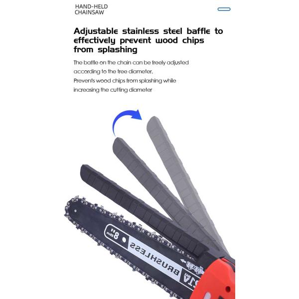 Handheld Lithium Battery Chain Saw Home Rechargeable Outdoor Logging Pruning Chainsaw One Handed