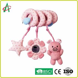 China Newborn 20cm Spiral Pram Toy With Rattle And BB Squeaky wholesale
