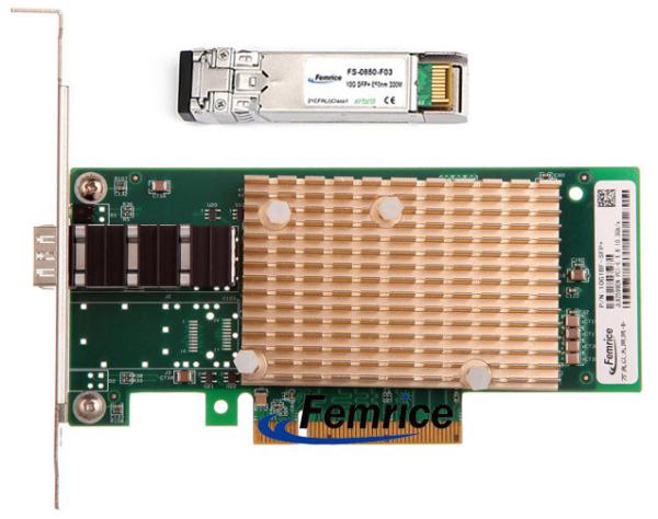 Quality Femrice 10G 1 Port Gigabit Ethernet Server And Workstation Application Server Interface Card With SFP-10G-LR Module for sale