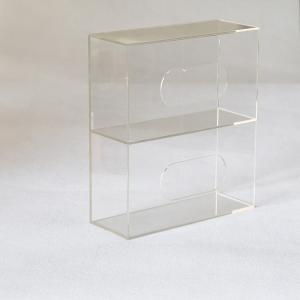 China Wall Mount Dust Proof 2 Boxes Clear Acrylic Box Custom Face Mask Dispenser wholesale
