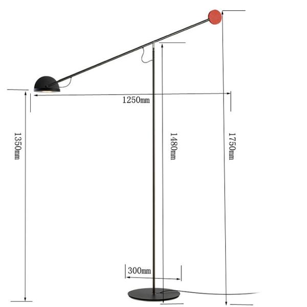 Nordic Creative 5W LED Floor Light Black with Long Arm UP Down Copernica P LED Floor Lamp(WH-MFL-153)