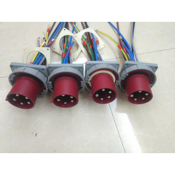 415V IP67 Watertight Thermoplastic Industrial Plug Sockets Panel Mounted