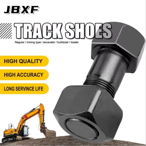 M8-M36 Carbon Steel Track Shoe Bolt And Nut Hot Punch Cold Punch With Black Oxide Surface Treatment