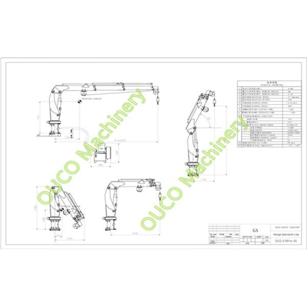 Hydraulic Telescopic Boom Crane Remote Control 2T10M Easy To Operate