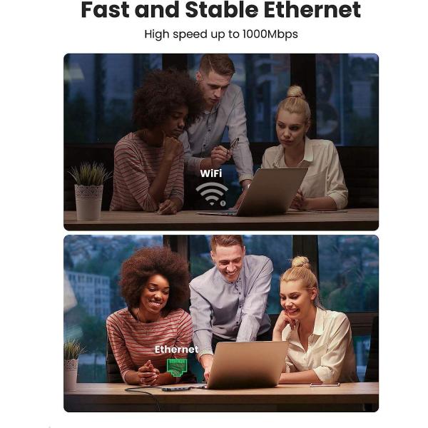 USB C Hub 9 in 1 USB Type C Multiport Adapter Dock with 4K HD-MI VGA Gigabit Ethernet PD Charging 3 USB 3.0 Ports