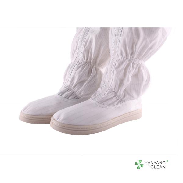 Lint Free ESD Cleanroom Shoes , Anti Static Esd Rated Boots Long Height Safety