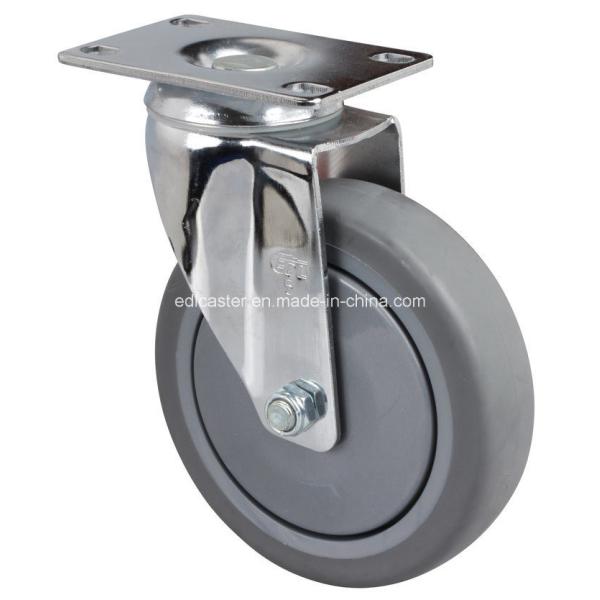 110kg Maximum Load Edl Chrome 4" Plate Swivel TPE Caster 5714-57 for Heavy