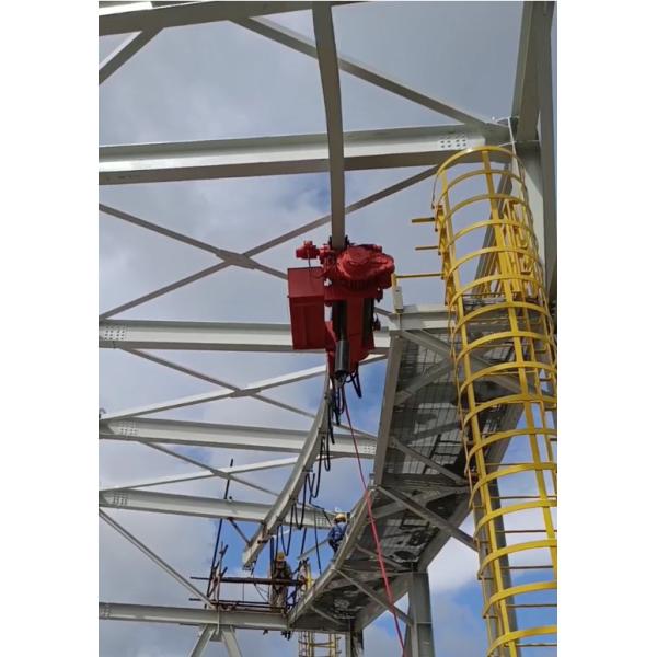 Explosion proof electric hoist on top of LNG storage tank