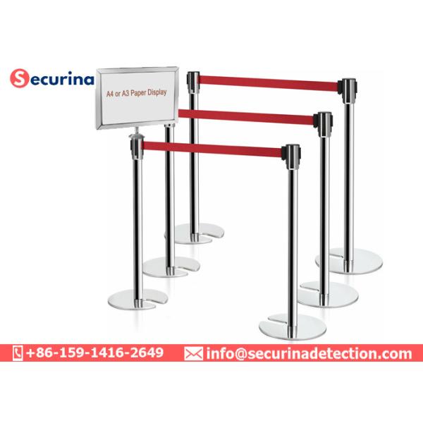 Pointer Frame Retractable Belt Stanchions Sign Holder To Inform Visitors