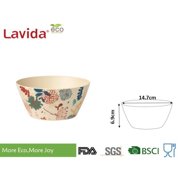 High Strength Bamboo Salad Bowl Set Heat Resistant Food Grade Printing Decal
