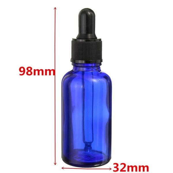 30 Ml Blue Empty Essential Oil Bottles With Glass Dropper Convenient Packaging