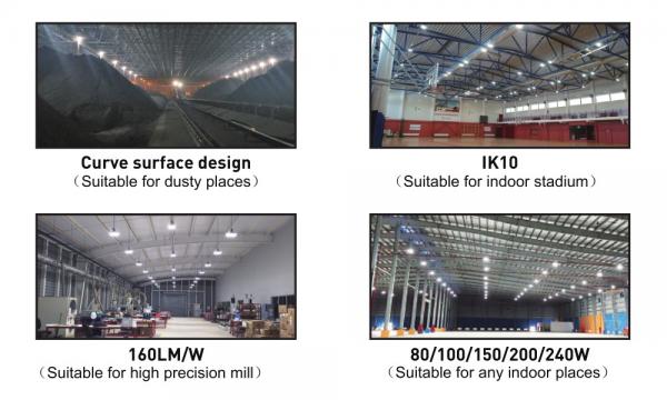 High Efficiency 160LM/W Bridgelux High Bay Led Lights Fixtures For Exhibition Halls 200 watt with 2700 - 6500k CCT