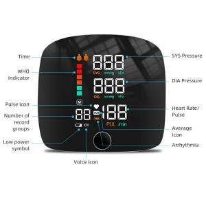 China Rechargeable Black Tensiometro Digital BP Machine 2*99 memories High Accuracy Automatic Wrist Blood Pressure Monitor wholesale