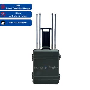 China Portable Movable Drone Jammer With Detector 3km Detection And 2km Jamming System Anti FPV Drone wholesale