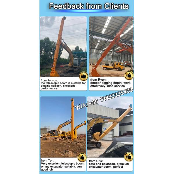 Construction Machine 16m 15m Telescopic Arm , Excavator Long Arm Two Section