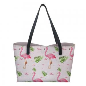 China Flamingo Canvas Tote Bags , Twill Canvas Gift Bags Multifunctional Standard Size on sale