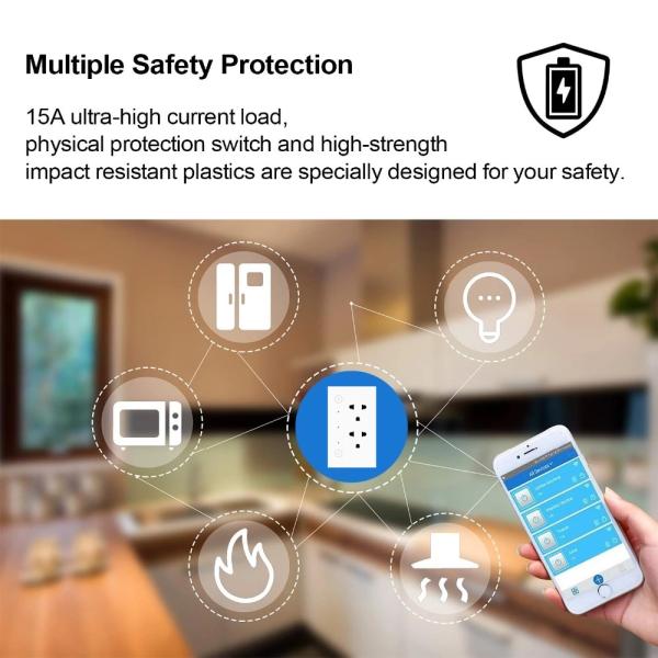 480X320 IPS Smart Plug Socket Wifi Alexa Electrical Outlet Universal
