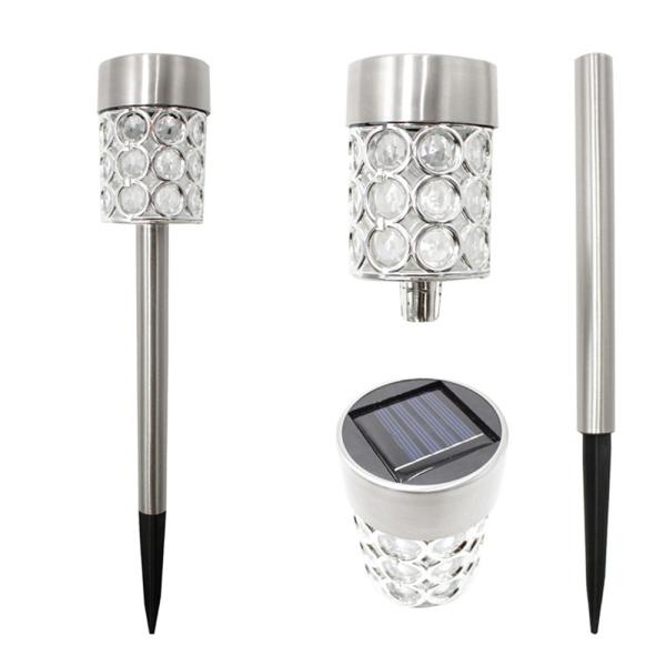 35.5cm Solar Powered LED Ground Lights Waterproof 2W Stainless Steel