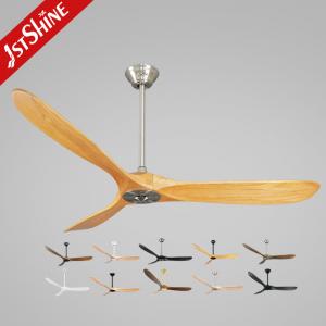 China Eco Silent Solid Wood Ceiling Fan Electric Power White Rotation wholesale