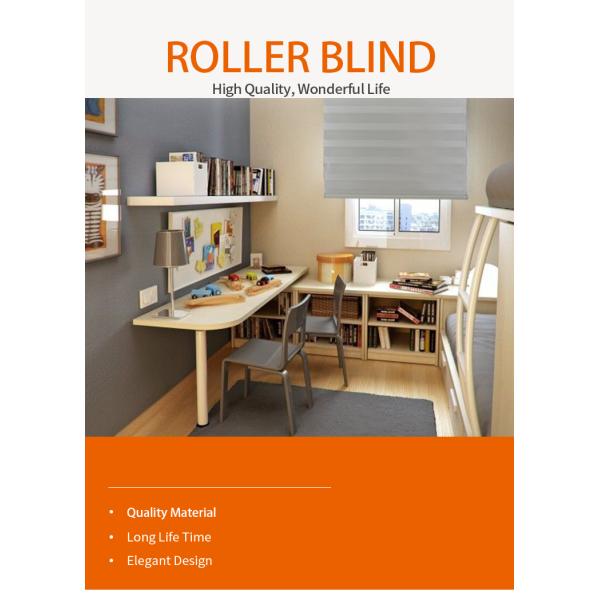 Horizontal Zebra Pattern Intelligent Window Blinds Chain Manual Control