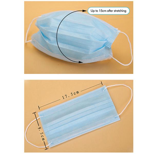 Fluid Resistant Disposable Surgical Masks Hypoallergenic Earloop Surgical Mask
