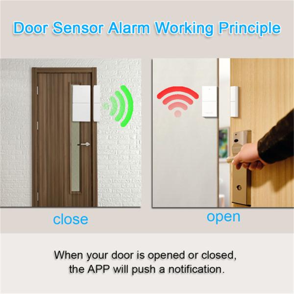 Smart Wi-Fi Door Sensor Door Open / Closed Detectors Magnetic Switch Window Sensor Home Security Alert(ZX-D21)