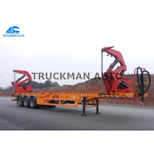 20 / 40 Feet Side Loader Trailer , Sidelifter Container Trailer 37 Tons Crane